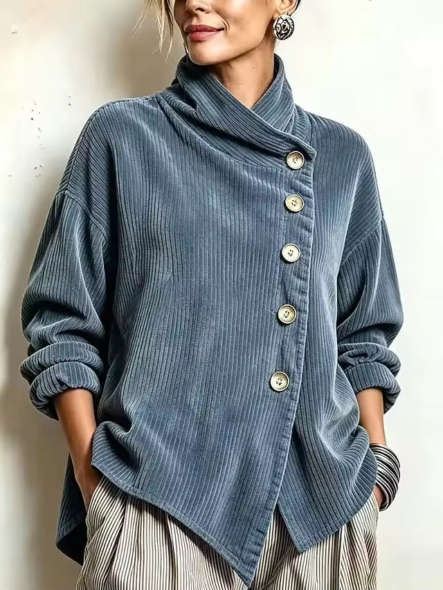 CHAQUETA AZUL MARINO DE CUELLO ALTO