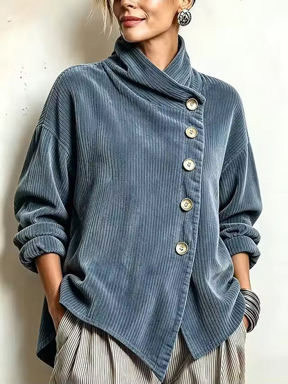 CHAQUETA AZUL MARINO DE CUELLO ALTO