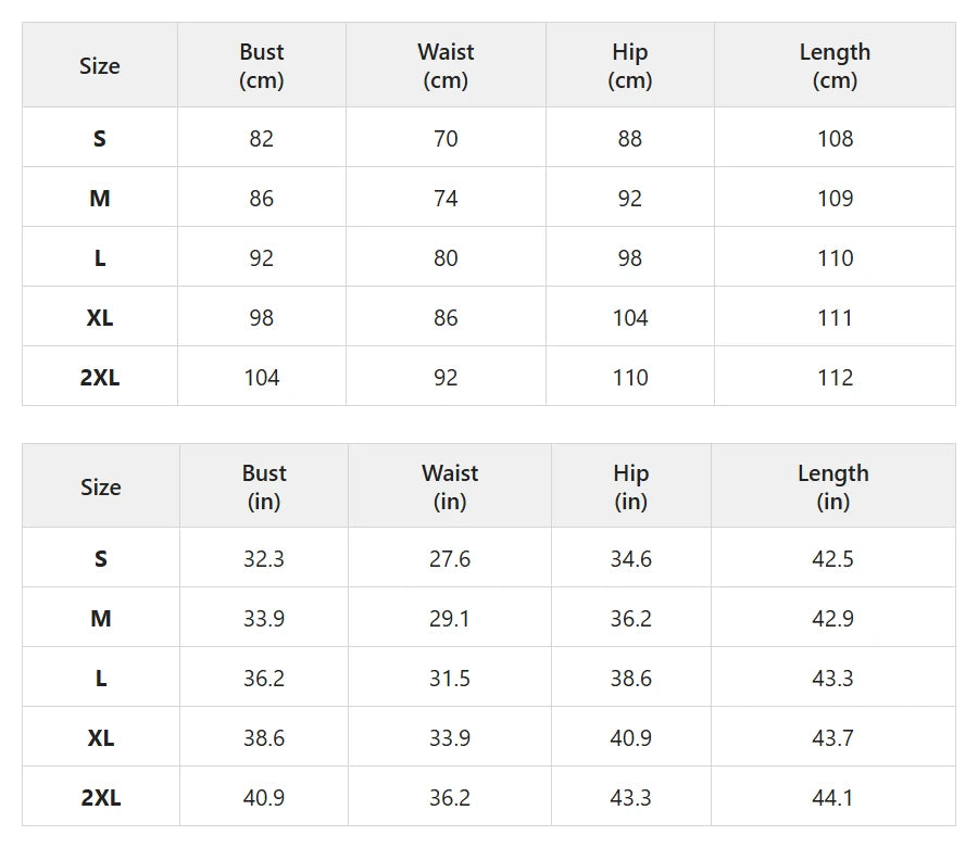Size chart for asymmetric halter-neck midi dress