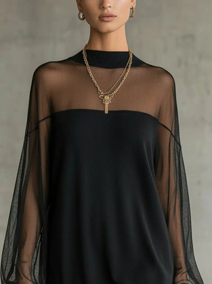 Sheer mesh sleeve detail