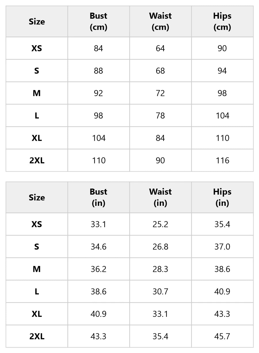 Size chart for the button-front midi dress with floral rose cuffs
