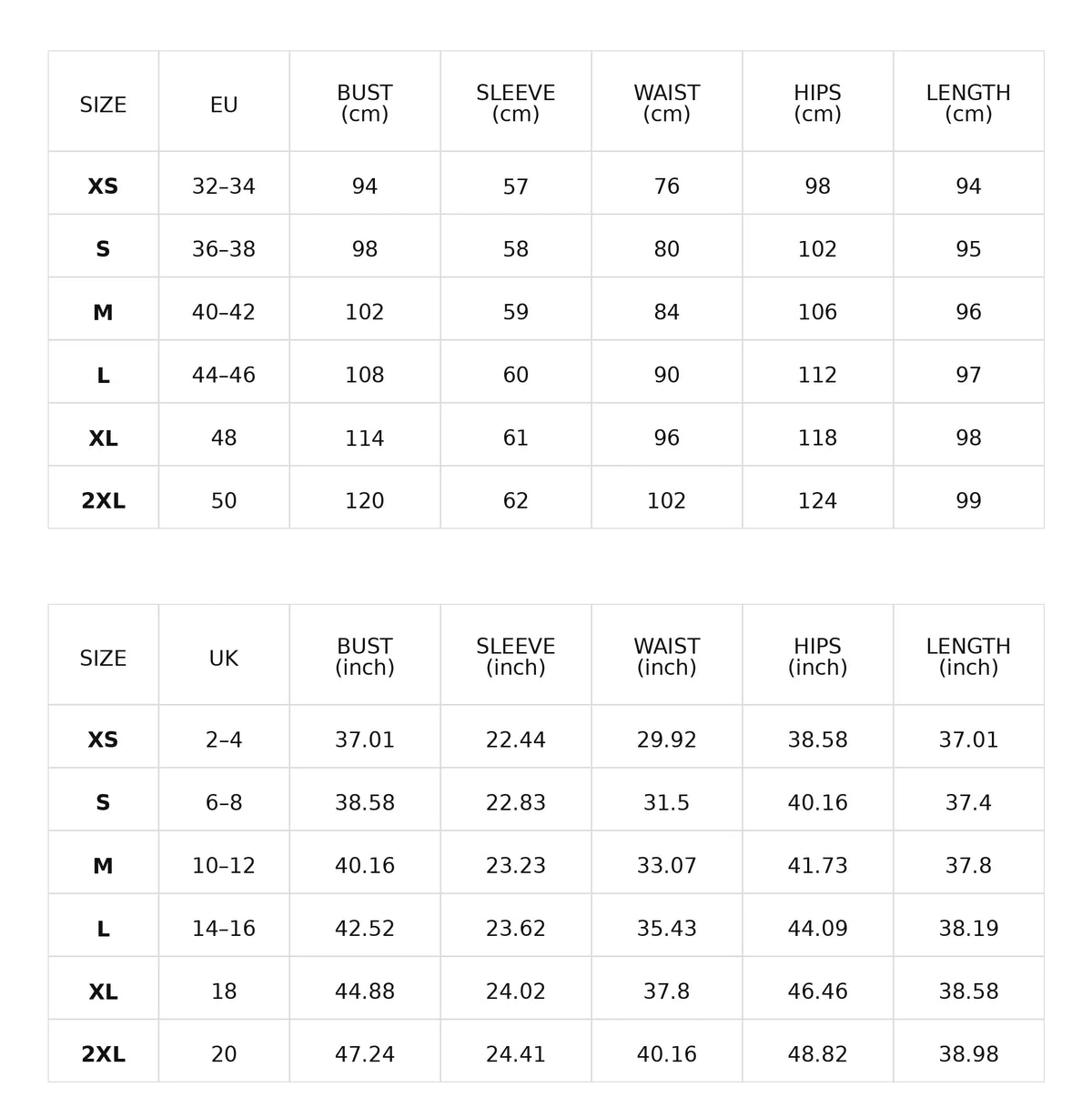 Size chart for the button-front suede midi dress with belt
