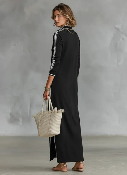 Black sweatshirt maxi dress colour option