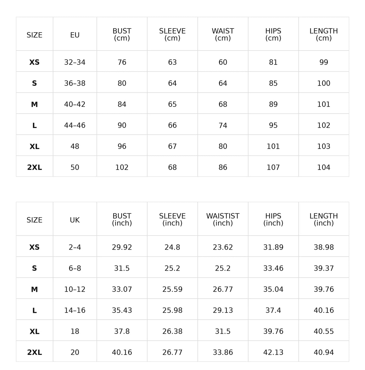 Size chart for the chocolate velvet high-neck mini dress with lace hem