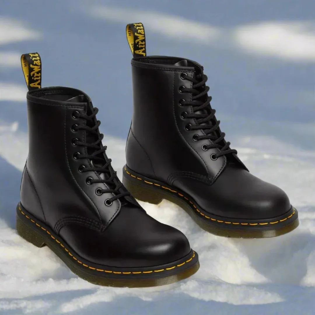 Classic lace-up ankle boots, black, pair view