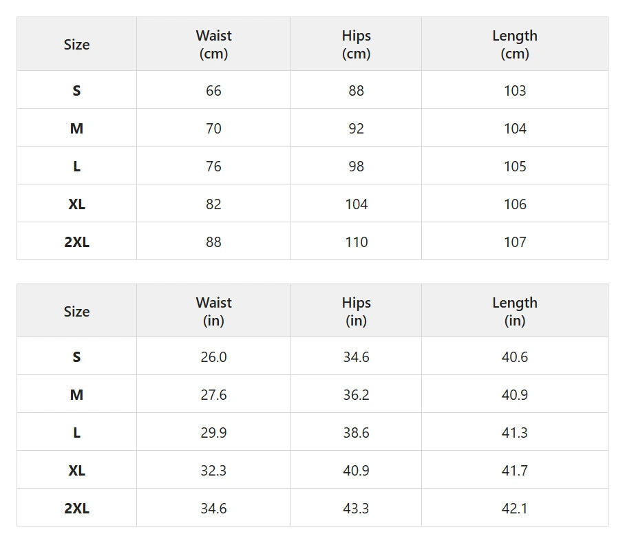 Size chart for classic lapel blazer