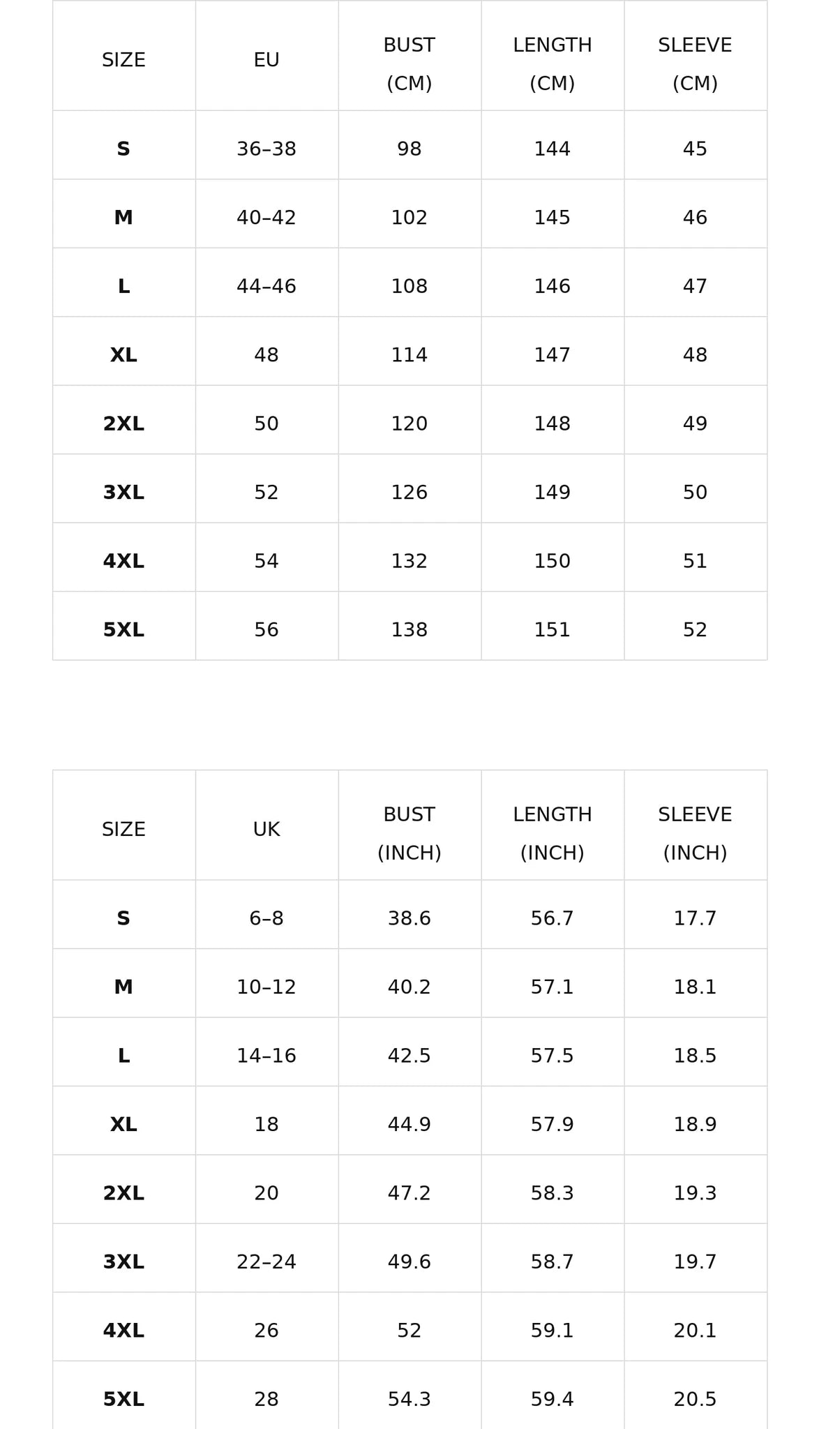 Size chart for deep v-neck wide-leg jumpsuit with pockets