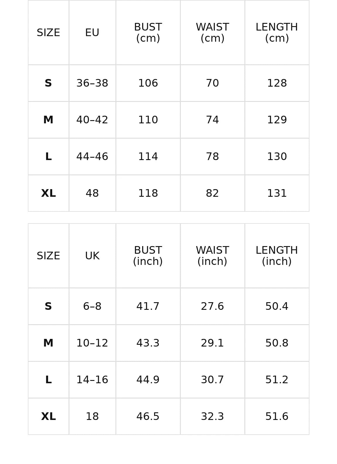 Size chart for the draped v-neck pleated midi dress with cap sleeves