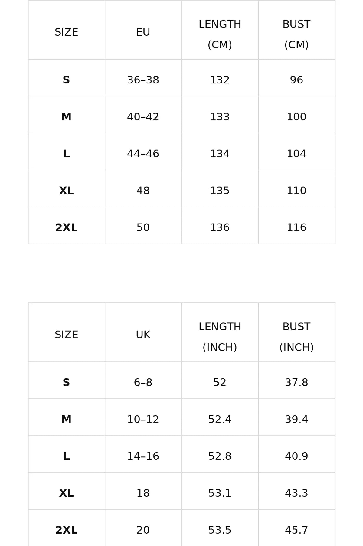 Size chart for the plaid lapel-collar shirt maxi dress