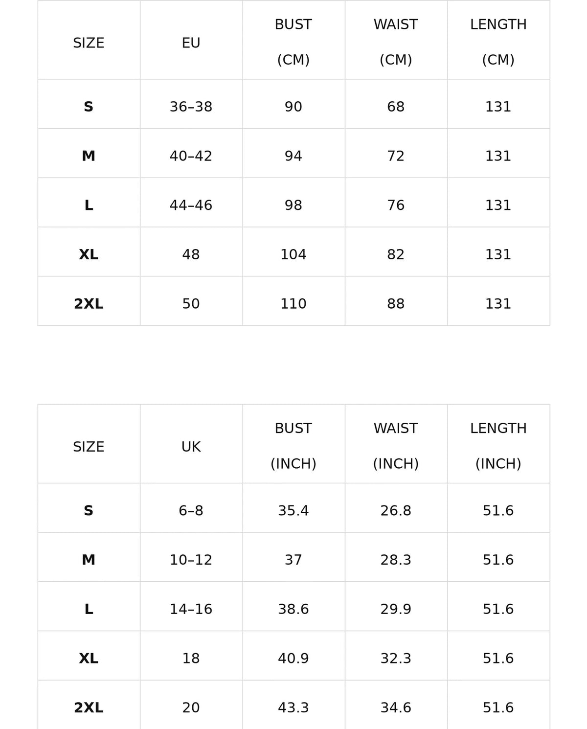 Size chart for the pleated floral v-neck maxi dress with a-line cut