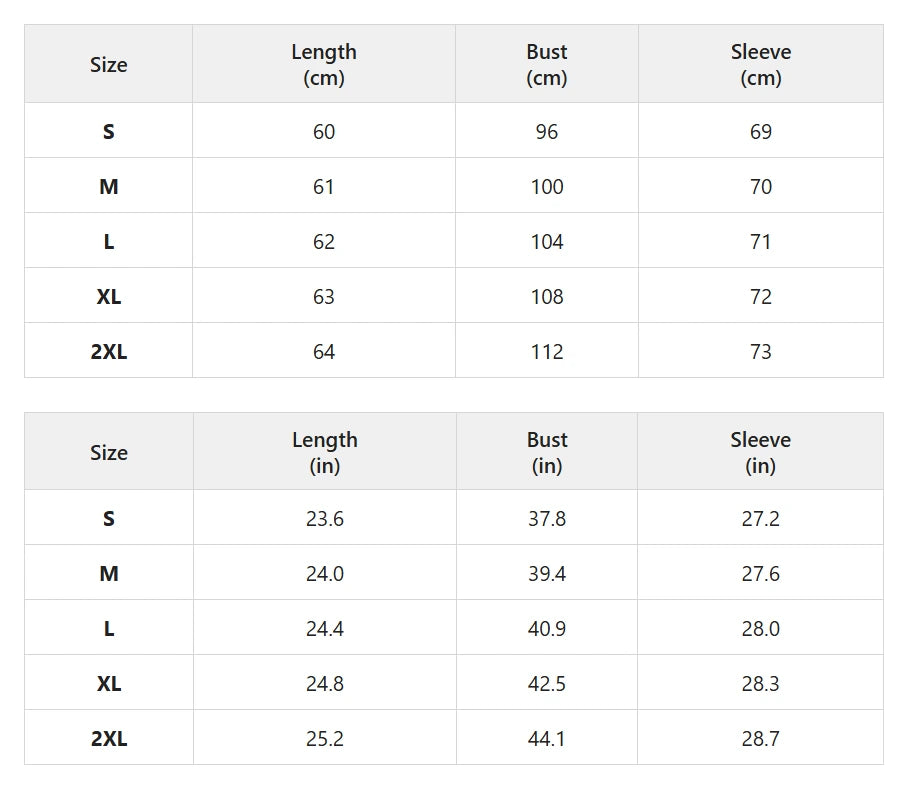 Size chart for relaxed-fit patterned sweater
