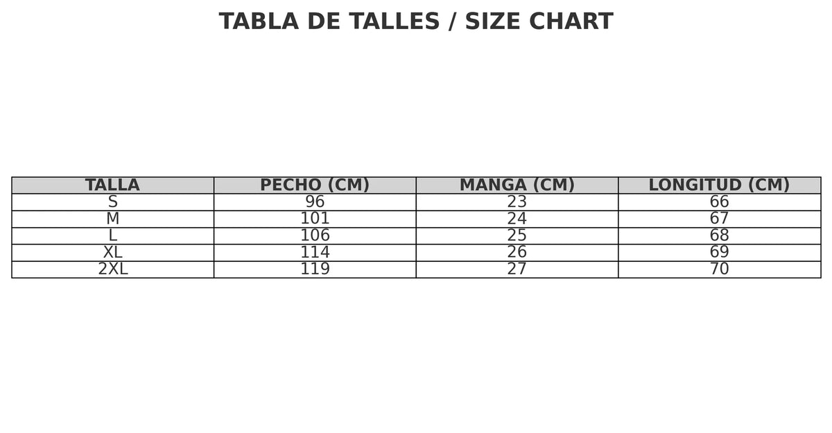 Size chart for the relaxed short-sleeve top with twist hem