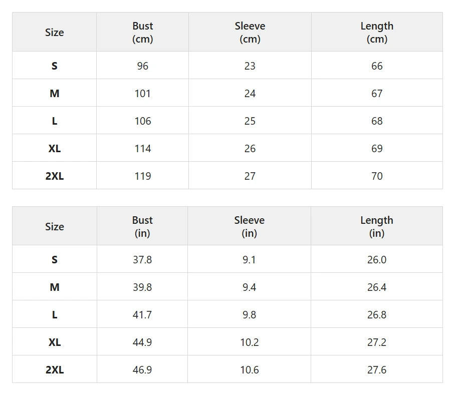 Size chart for relaxed short sleeve top with twist hem