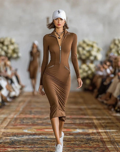Sporty midi dress, back view