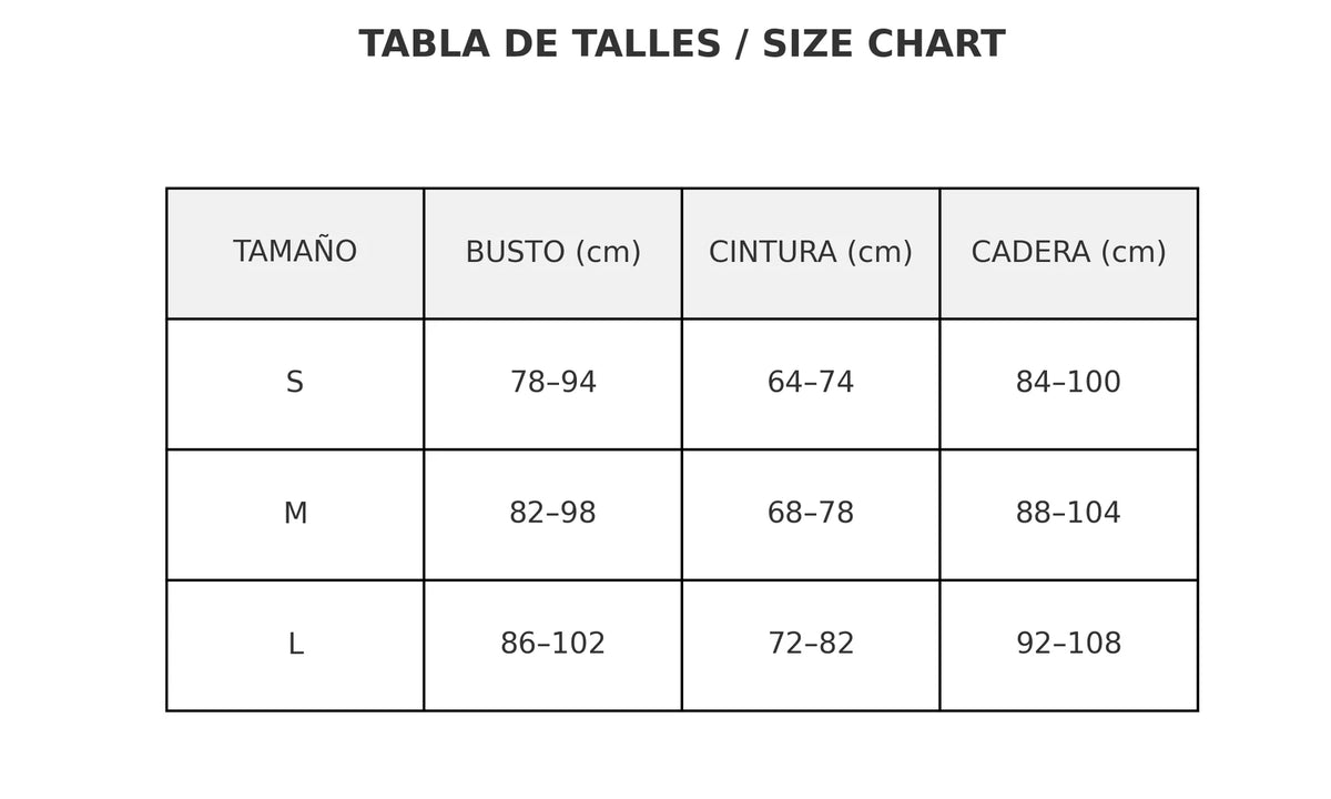 Size chart for the square-neck maxi dress with thigh slit and tie back