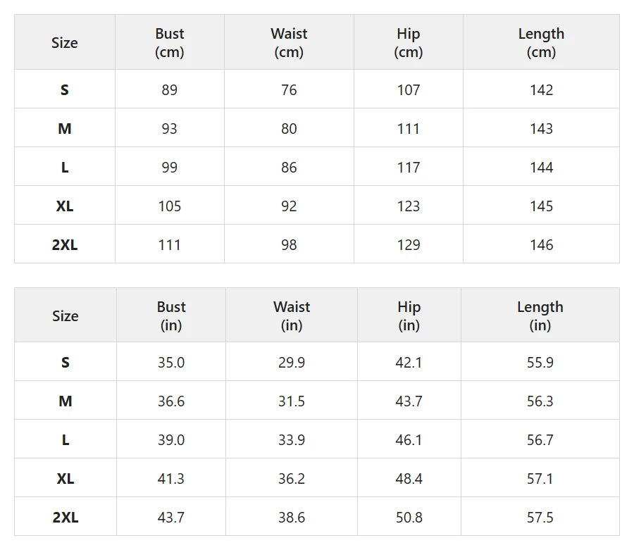 Size chart for stand-collar zip wide-leg jumpsuit
