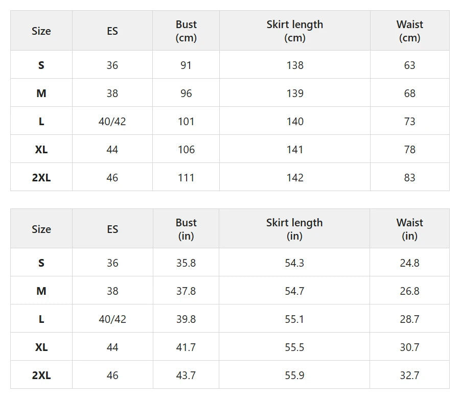 Size chart for striped shirt-collar maxi dress with full skirt