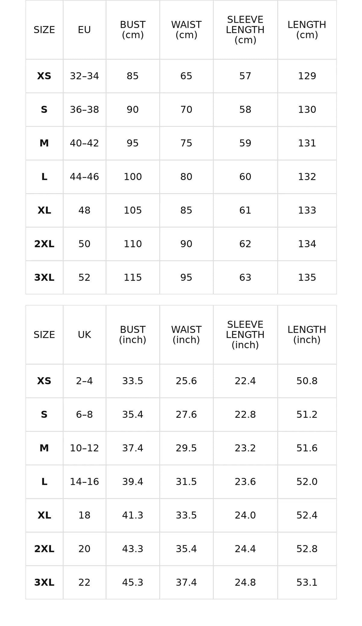 Size chart for the tartan linen-blend maxi dress with flared skirt