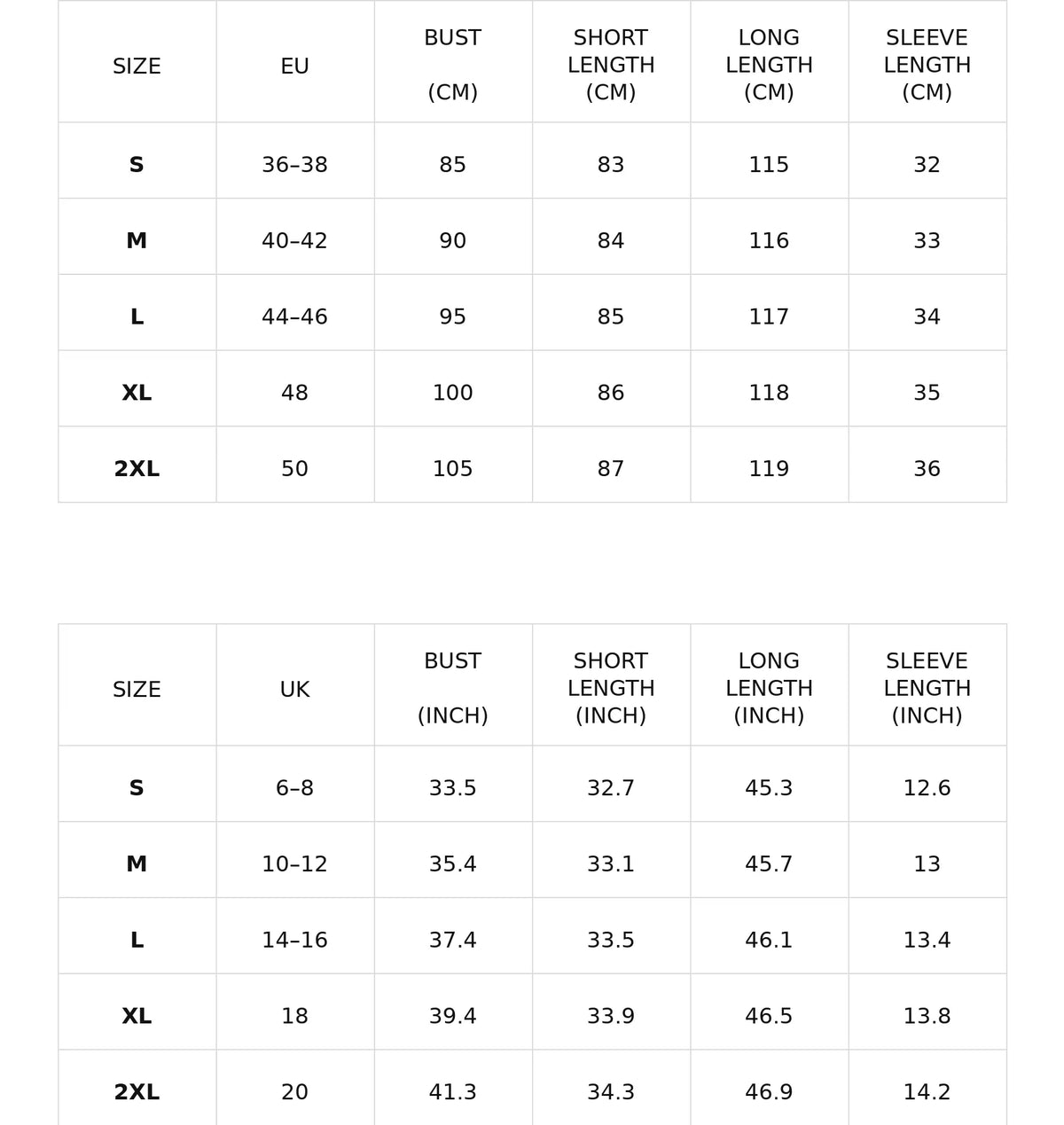 Size chart for the velvet midi dress with bow and mesh boat neck