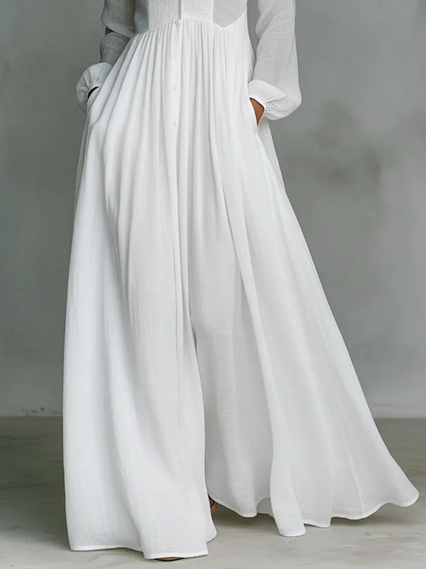 Patchwork maxi dress flowy skirt detail